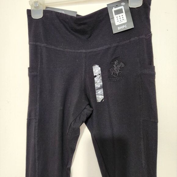 Beverly Hills polo club legging Women Medium Black Soft Cotton High Waist.   B14 - Picture 2 of 11